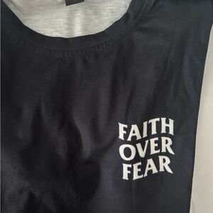 Men’s (New) Black 'Faith Over Fear' T-Shirt. Small